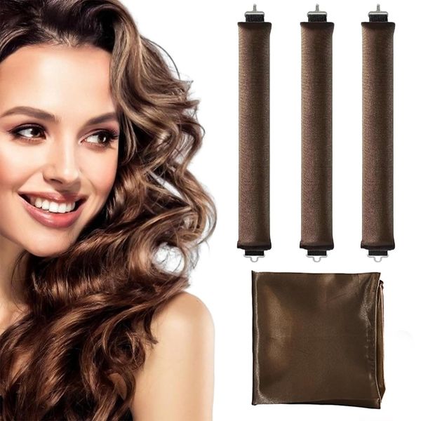 Hebterrka Heatless Hair Curler Übernacht Lockenwickler Kopfband, Jumbo Lockenwickler mit Haken, Keine Hitze Locken für den Schlaf, Frauen Haarstyling Werkzeug