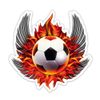 Soccer Ball Fire - 12" Vinyl Sticker Waterproof Decal