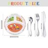4 Pieces Bariatric Portion Control Plate Stainless Steel Silverware Flatware ...