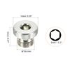 PATIKIL M10*1 Internal Hex Head Pipe Fitting Plug, 3 Pack Male Thread 45# Steel Socket Plug with Sealing Ring for Terminate Pipe Ends
