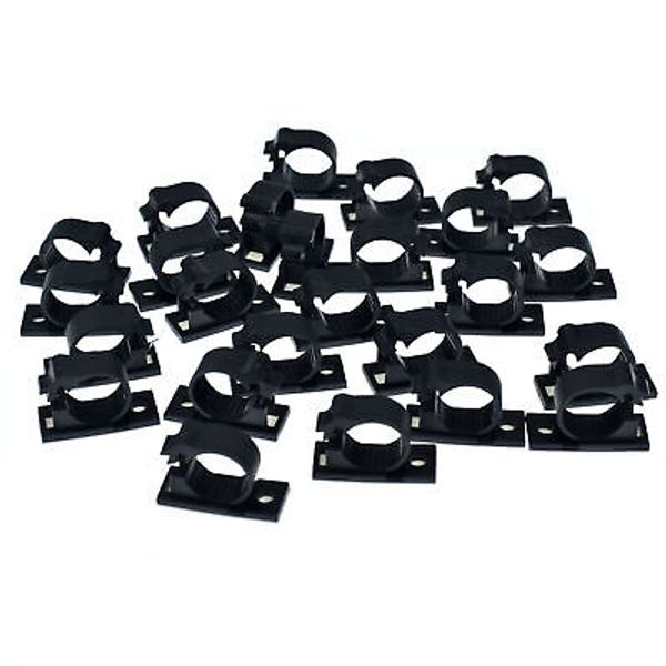 25pcs Adhesive Cable Clip Tie Wire Zip Cord Clamp Mount Holder 0.3" Screw Hole