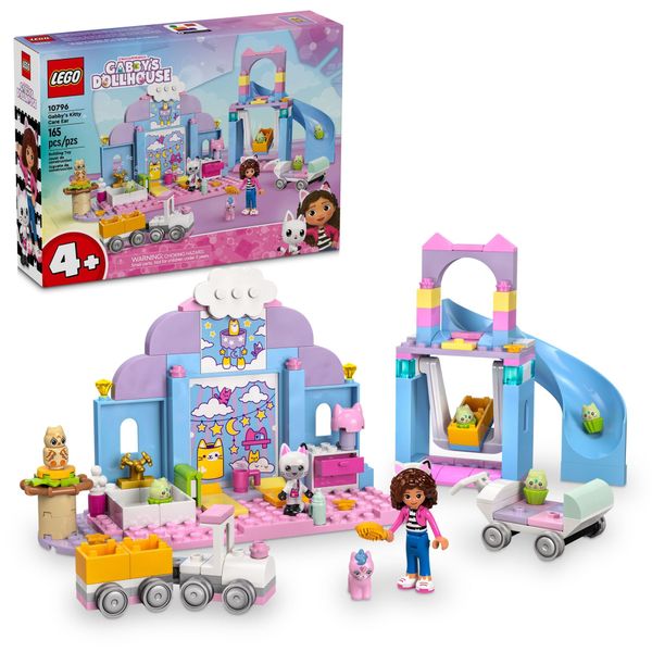 LEGO Gabby’s Dollhouse Gabby’s Kitty Care Ear Animal Playset for Kids, Pet Pretend-Play Entertainment Toy with a Pink Car, Slide, and Figures, Cat Toy Gift for Girls and Boys Ages 4 and Up, 10796