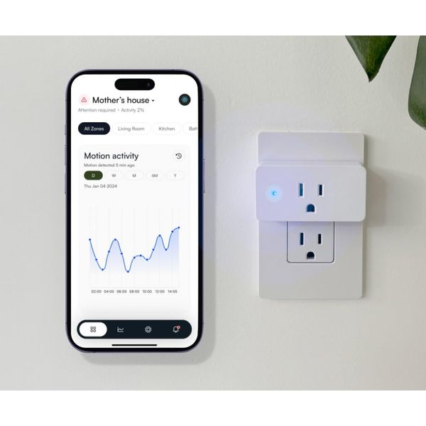 Threshold Motion Wi-Fi Sensing Plugs Starter Pack, WiFi Motion Sensor, No Camera or Microphone Needed, Works with Free Threshold Care App for iPhone & Android (3-Sensor Starter Pack)