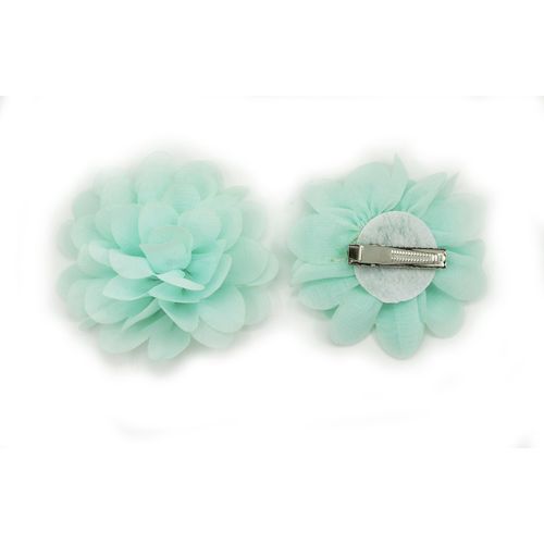 PrettyBoutique Girls Kids Women Chiffon Flower Hair Clip Alligator Clip Party Wedding (7cm, Mint)