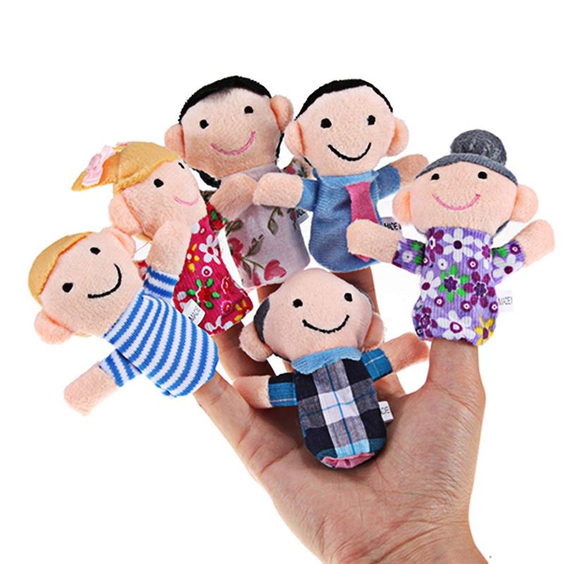 6 Pcs Finger Puppets, Puppets For Boys & Girls, Mini Plush Figures Toy Assortment Hand Puppet Novelty Gifts Christmas, Finger Doll Puppet Show Props Hand For Shows