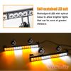 2 in 1 LED Strobe Light Bar Emergency Warning Hazard Traffic Advisor Amber/White