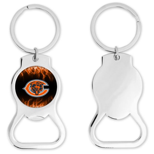 Chicago Bears Bottle Opener Keychain Round