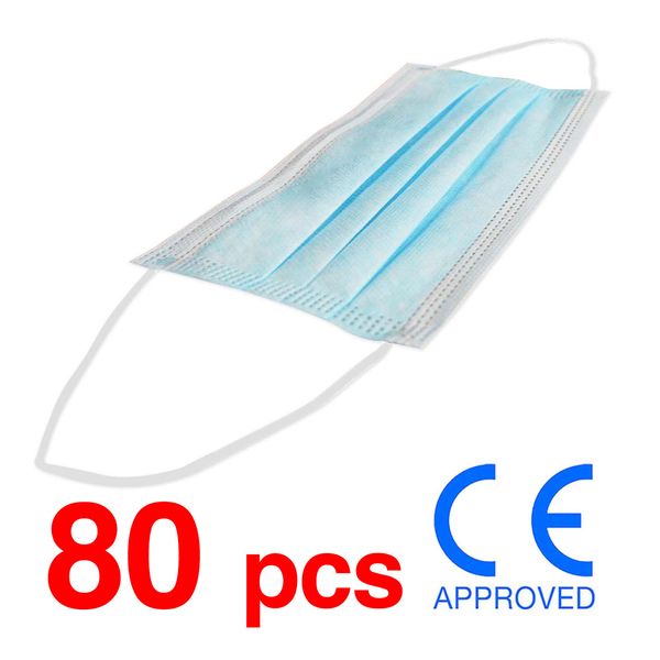 80 Pack Disposable Surgical Face Mask Sterilized Face Masks (98% Efficiency)