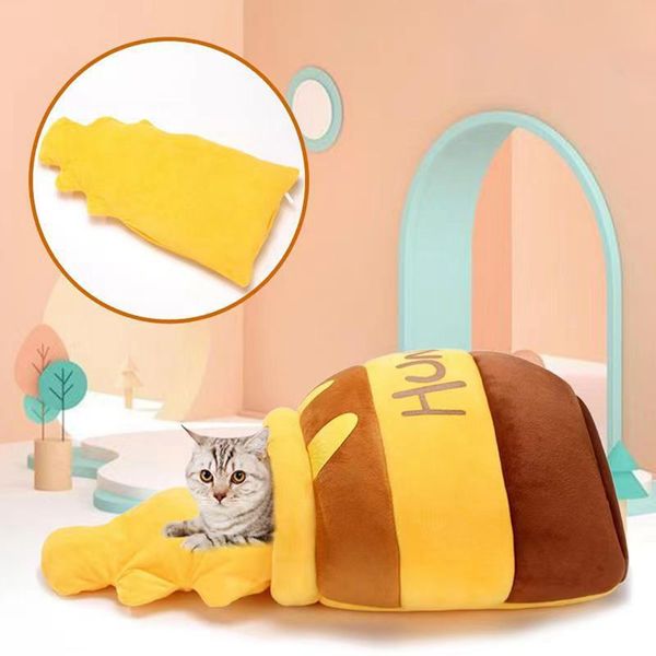 Cat Bed for Indoor Cats Sleeping Bed Pet Cat Bed Cartoon Washable Nonslip Bottom