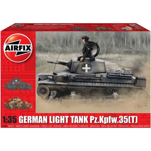 Airfix German Light Tank Pz.Kpfw.35(T) 1:35 WWII Military Tank Armor Plastic Model Kit A1362