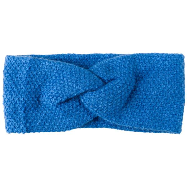 styleBREAKER Damen Strick Stirnband mit Reiskorn Strickmuster und Twist Knoten, warmes Winter Haarband, Headband 04026064, Farbe:Blau