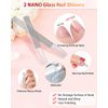 Glass Nail File and Shiner – 4PC Double Sided Etched Crystal Nail Buffer Files and Nano Nail Polishers, Professional Salon Manicure Tools Kit for Acrylic and Natural Nail, Perfect for Women & Girls