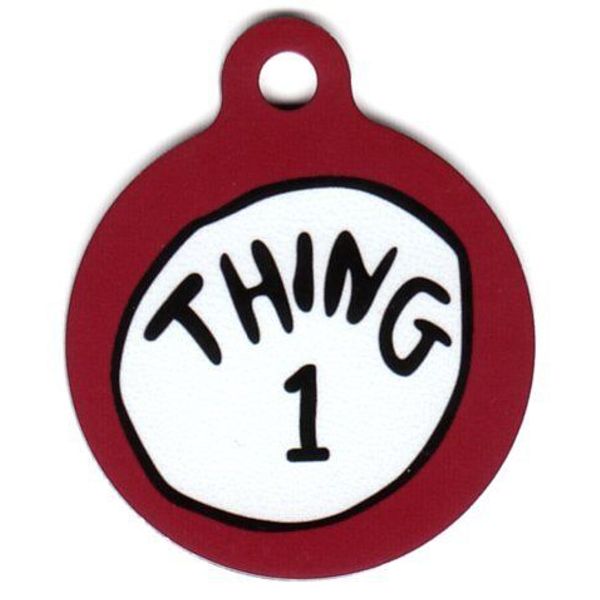 Engraved Pet ID Tag Round Thing 1 Unique Tag