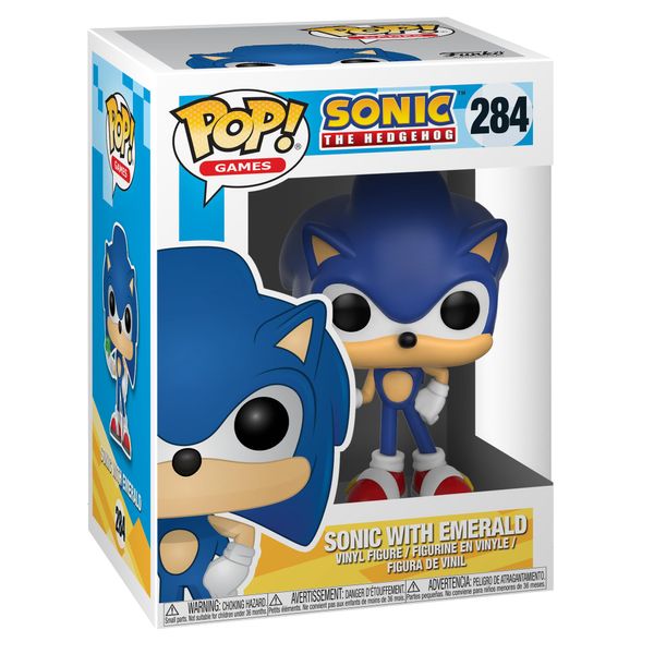 Funko Pop! Games: Sonic - Sonic with Emerald Collectible Toy, Blue