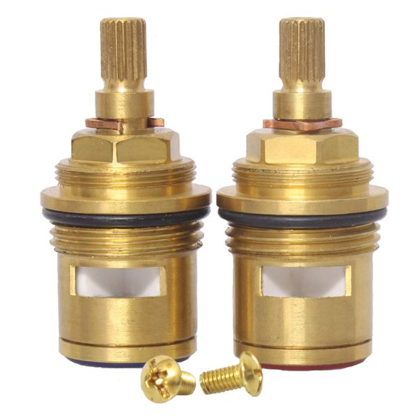 Ownace Pair of Replacement Bath Tap Valves Quarter Turn Ceramic 3/4" 57MM 20 Teeth (Supplied with Brass Screws)