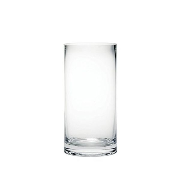 20cm Tall Clear Glass Cylinder Flower Vase