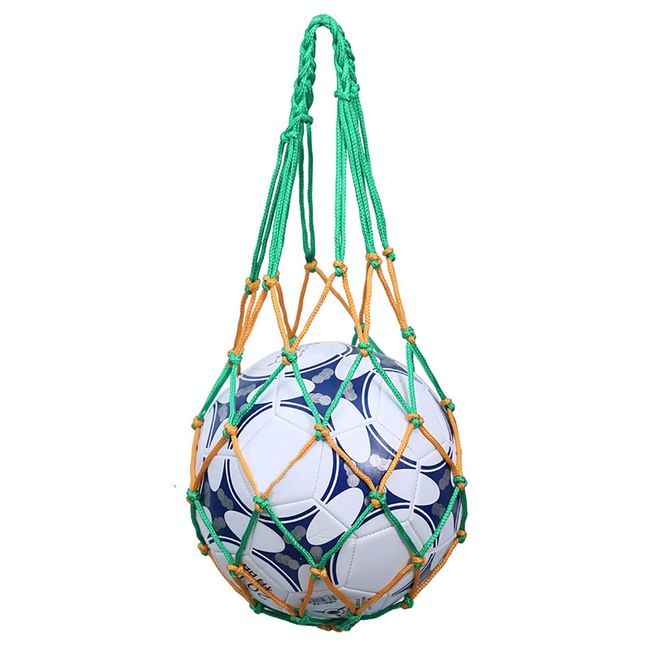 ALLVD Storage Soccer Volleyball Basketball Simple Ball Bag Net Bag Carrying Storage (Green Yellow)