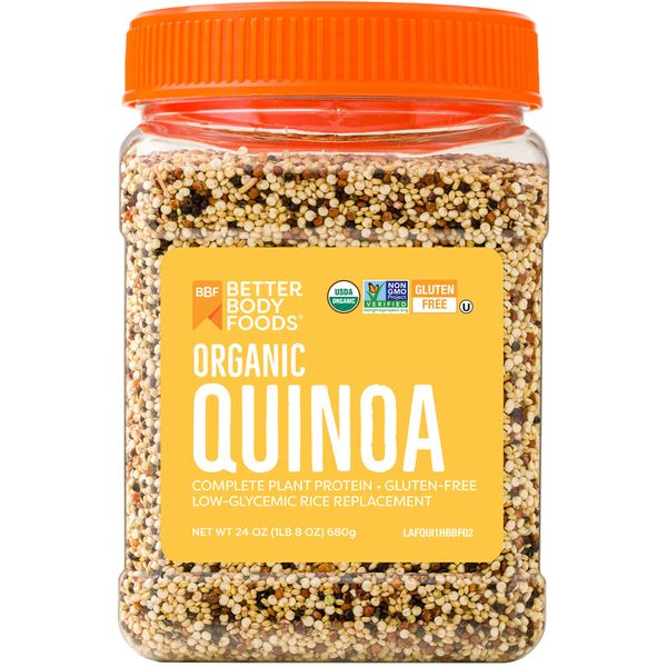 BetterBody Foods Organic Quinoa, Vegan, Complete Plant Protein, Gluten Free, Low Glycemic Rice Replacement, 24 ounce