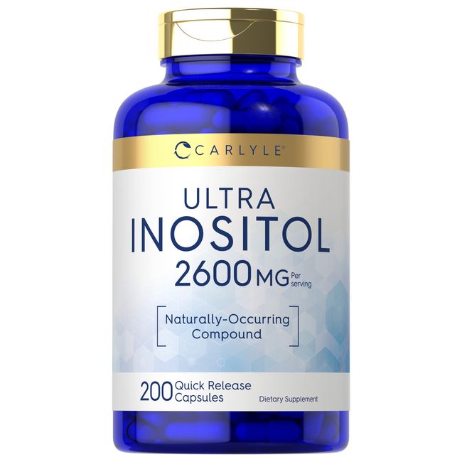 Inositol Capsules 2600mg | 200 Count | Non-GMO | Myo-Inositol | by Carlyle