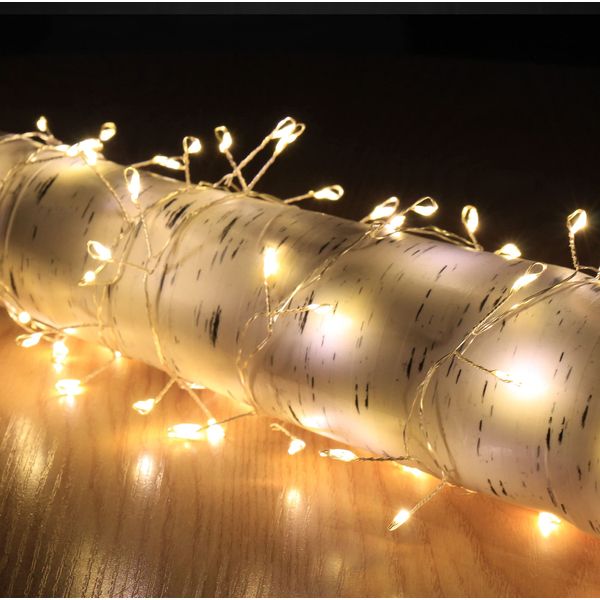 Snowtime 200 4m Copper Wire Cluster Lights With Warm White LEDs