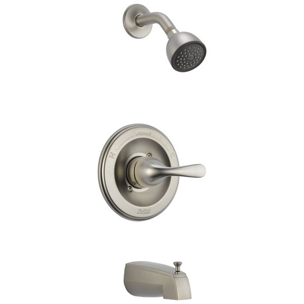 Delta Faucet Classic 13 Series Single-Function Tub and Shower Trim Kit with Single-Spray Touch-Clean Shower Head, Stainless T13220-SS (Valve Not Included)