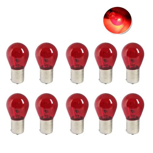 BEIWAOK PY21W 1156 BA15S Red Car Auto Scooter Indicator Break Parking Turn Light Bulb Lamp Halogen Lamp Bulb 12V Reversing Light Set of 10