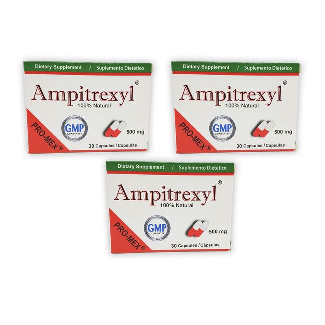 ProMex Ampitrexyl Natural Immune Support Supplement. 500 mg. 30 Caps. Pack of 3