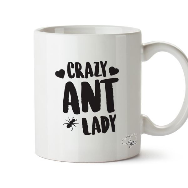 Hippowarehouse Crazy ant Lady Printed Mug Cup Ceramic 10oz