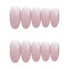 24pcs Long Nail Tips Stone Nail Pink Cute Elegant Nails Cat Eye