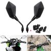 Black Motorcycle Hawk-eye Rear View Side Mirrors 7/8" Mount Clamp For ATV UTV