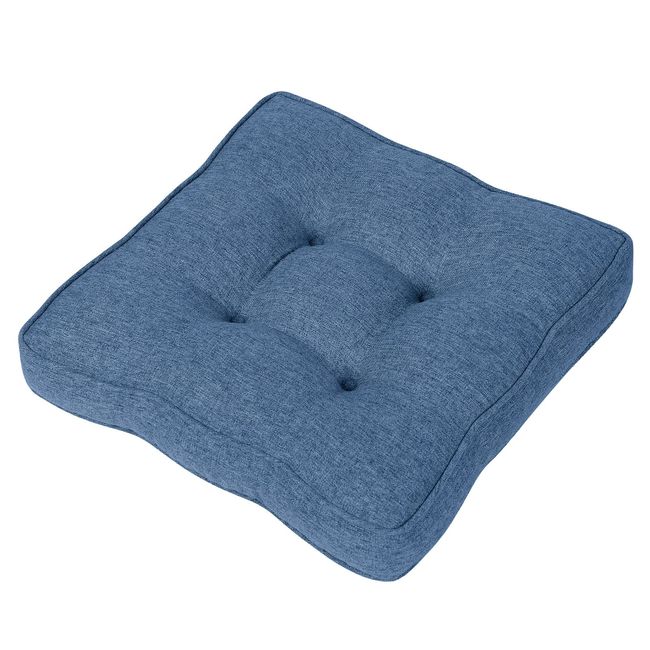 Baibu Home Memory Foam Chip Cushion Thick, 2.8 inches (7 cm), Floor Cushion, For Floors, Zabuton, Chair Cushion, Slow Sinking, Navy, 15.7 inches (40 mm)