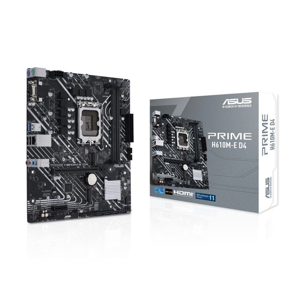 ASUS INTEL 12th Generation CPU (LGA1700) Compatible H610 Chipset, Mic-ATX Motherboard, PRIME H610M-E D4