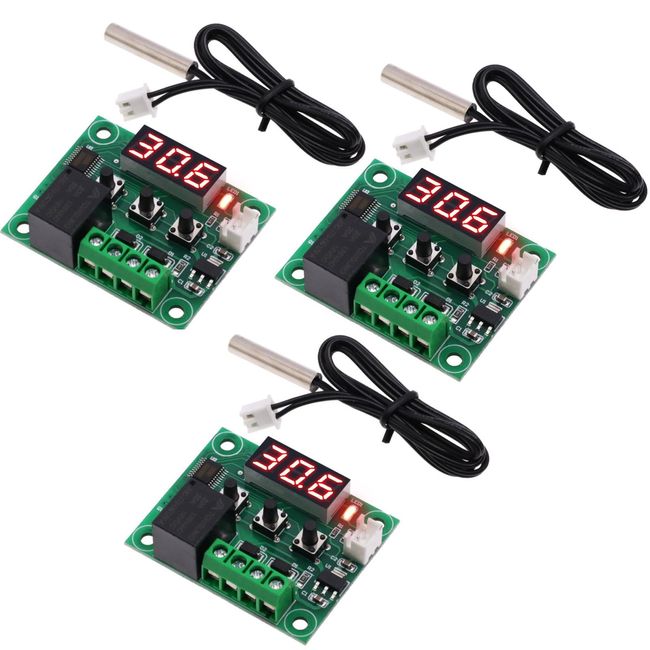 Temperature Sensor Switch XH-W1209 Set of 3 DC12V LED Digital Thermostat -50~110℃ Temperature Control Controller Module with Waterproof Sensor Probe