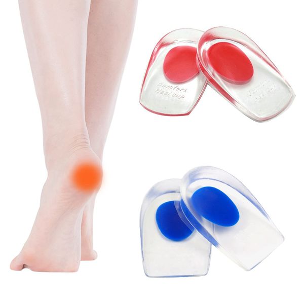 CareHabi Heel Spur Insoles for Shoes Men and Women, 2 Pairs of Soft Gel Heel Cushion, Gel Inserts, Orthopaedic Gel Cushion for Heel and Achilles Tendon