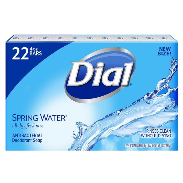 Dial Antibacterial Bar Soap, Spring Water, (44 Count -Spring Water)