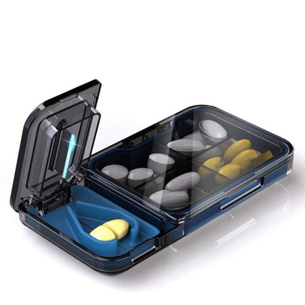 WOWHOUSE Pill Case, Pill Cutter, Medicine Tablet Cutter, Portable Medicine Case (Black)