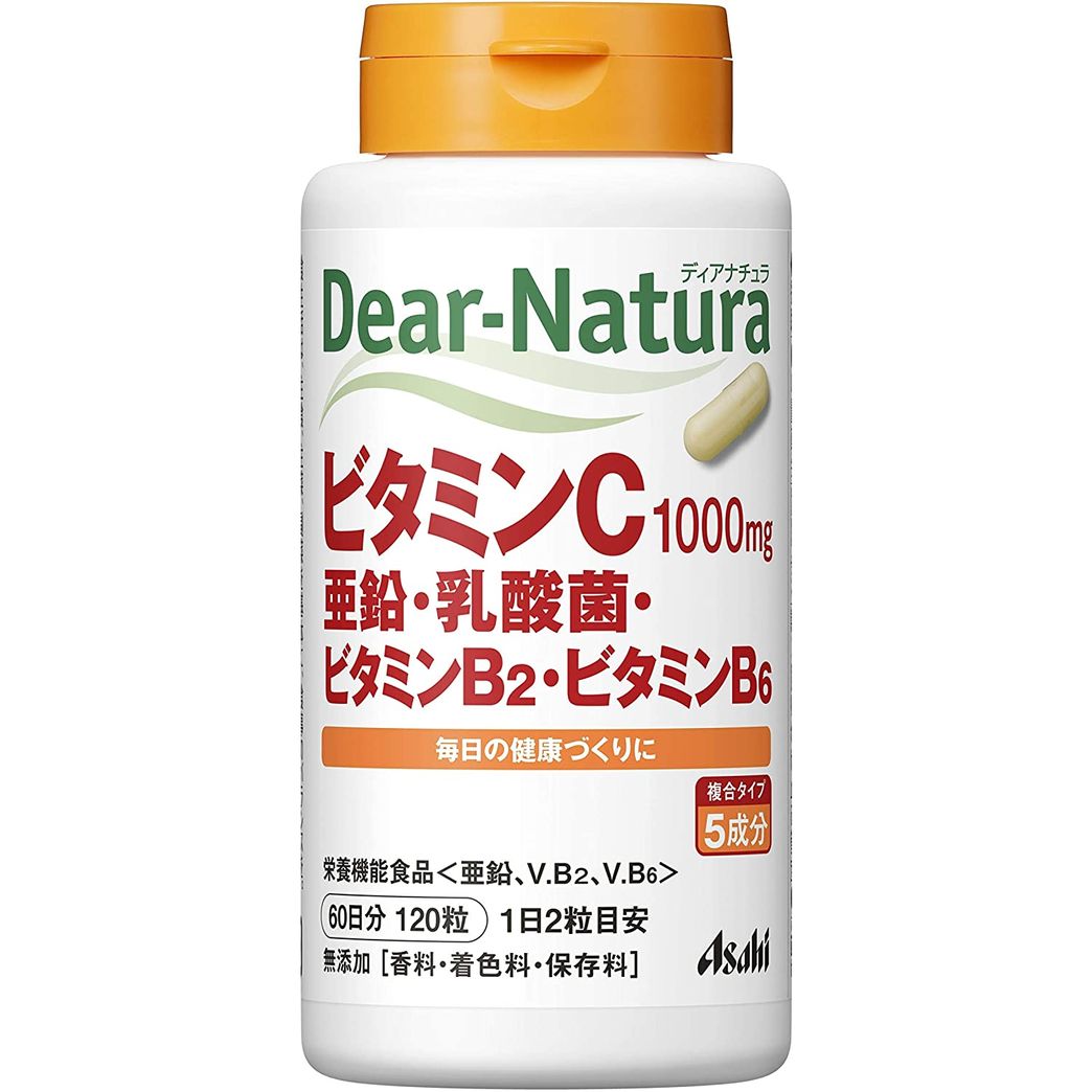 Dear Natura Vitamin C Zinc Lactic Acid Bacteria Vitamin B2 Vitamin B6 120 Tablets (60 Day Supply)