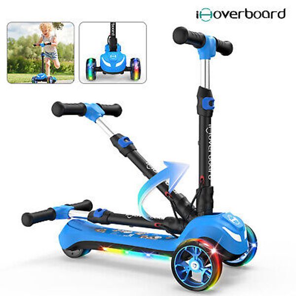 Kids Electric Scooter For Ages 3-8 3Wheels LED Foldable Kick E Scooter XMAS GIFT