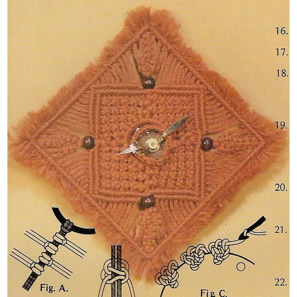 GM19 Retro Macrame Wall Clock & 21 More Patterns in Macrame Mischief Craft Book