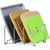 Simple Houseware Kitchen Cabinet Pantry and Bakeware Organizer Rack Holder, Silver - 2 Pack