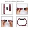 Vancle [6-Pack] Compatible for Fitbit Charge 2 Strap, Adjustable Replacement Strap with Aluminum Alloy Buckle for Fitbit Charge 2 (B, Small)