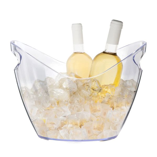 Ice Bucket Wine Bucket，Clear Acrylic 4 Liter Plastic Tub for Drinks and Parties, Food Grade, Perfect for Wine, Champagne or Beer Bottles