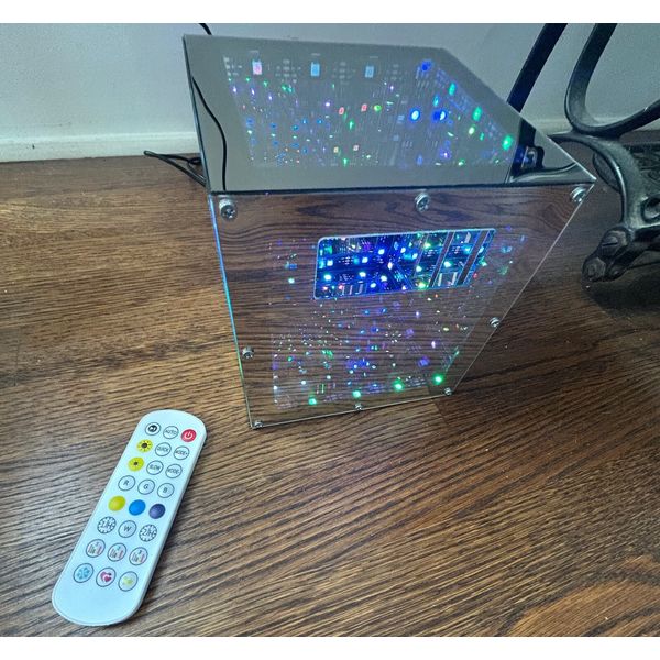 Tesseract Hyper Cube LED Storage Container Box: Hold small electronics + more!