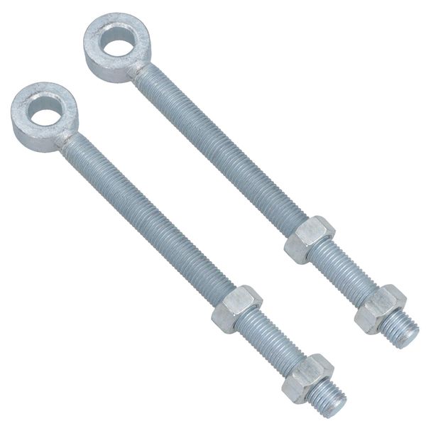 Swing Gate Long Eye Bolts Hinge + Nuts Adjustable Zinc Plated 16 x 150mm 2pc