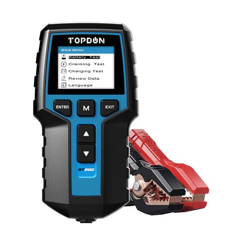 TOPDON BT200 100-2000CCA Car Battery Tester, 12 V and 24 V, Load Tester, Generator Tester for Vehicles, Digital Car Battery Analyser, Charging Crank System Tester for Cars, Trucks, ATV, Boat