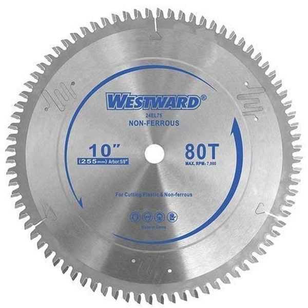 Circular Saw Blade, 10 In, 80T