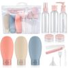 Yibaijia 12 Pcs Travel Bottles Set, 60 ML Travel Bottles & Containers, Empty Refillable Squeeze Bottles Containers, Squeezable Travel Size Bottles Set for Travel Toiletries, Shampoo, Conditioner