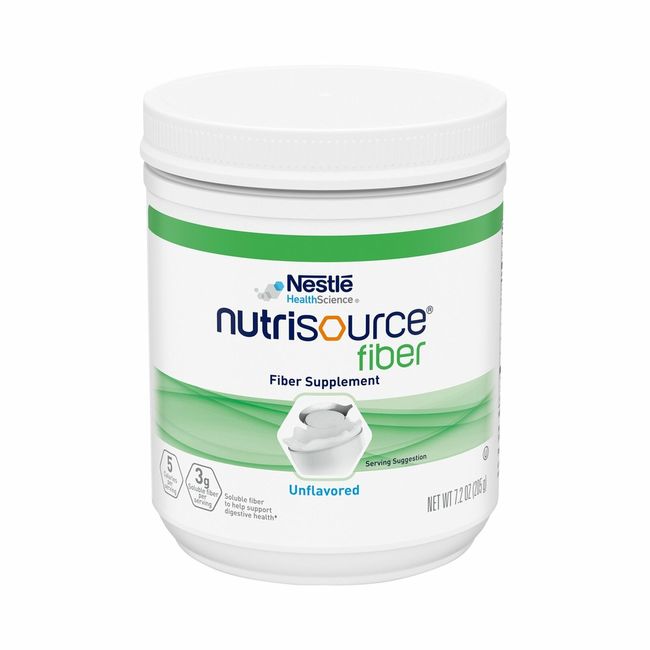 4 Pack - Nestle Nutrisource Fiber Fiber Supplement Unflavored 7.2 oz Canister