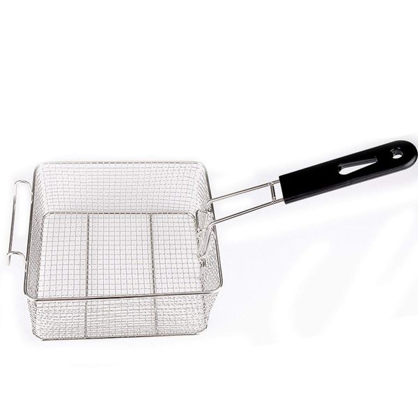 Stainless Steel Deep Fryer Basket, Fish Frying Chip Frying Fry Serving Basket Food Strainer Wire Chip Fried Baskets for Chips, Fries, Shrimps, Onion Rings