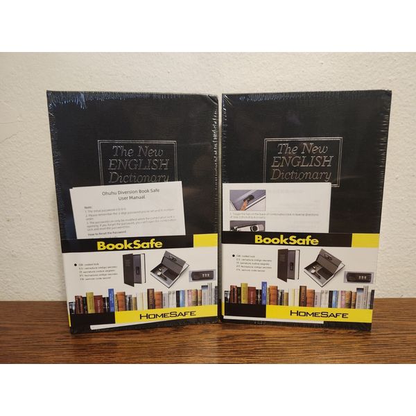 Set Of Two BookSafe Home Safe Secret Dictionary Coded Lock Security Safes